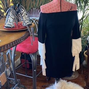 Vince Camuto Black and White Strapless Dress